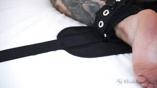 Pillory BDSM Feet Hands Restraints Bed Set from the Black Line